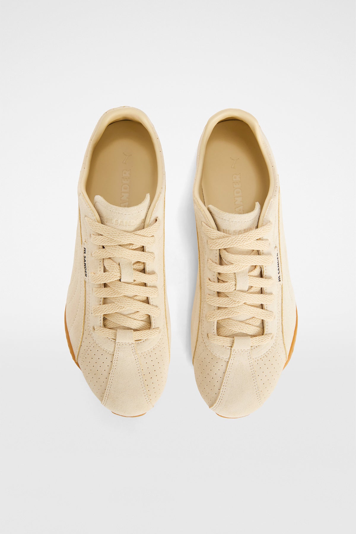PUMA X JIL SANDER | BEIGE CANVAS K-STREET SUEDE SNEAKERS