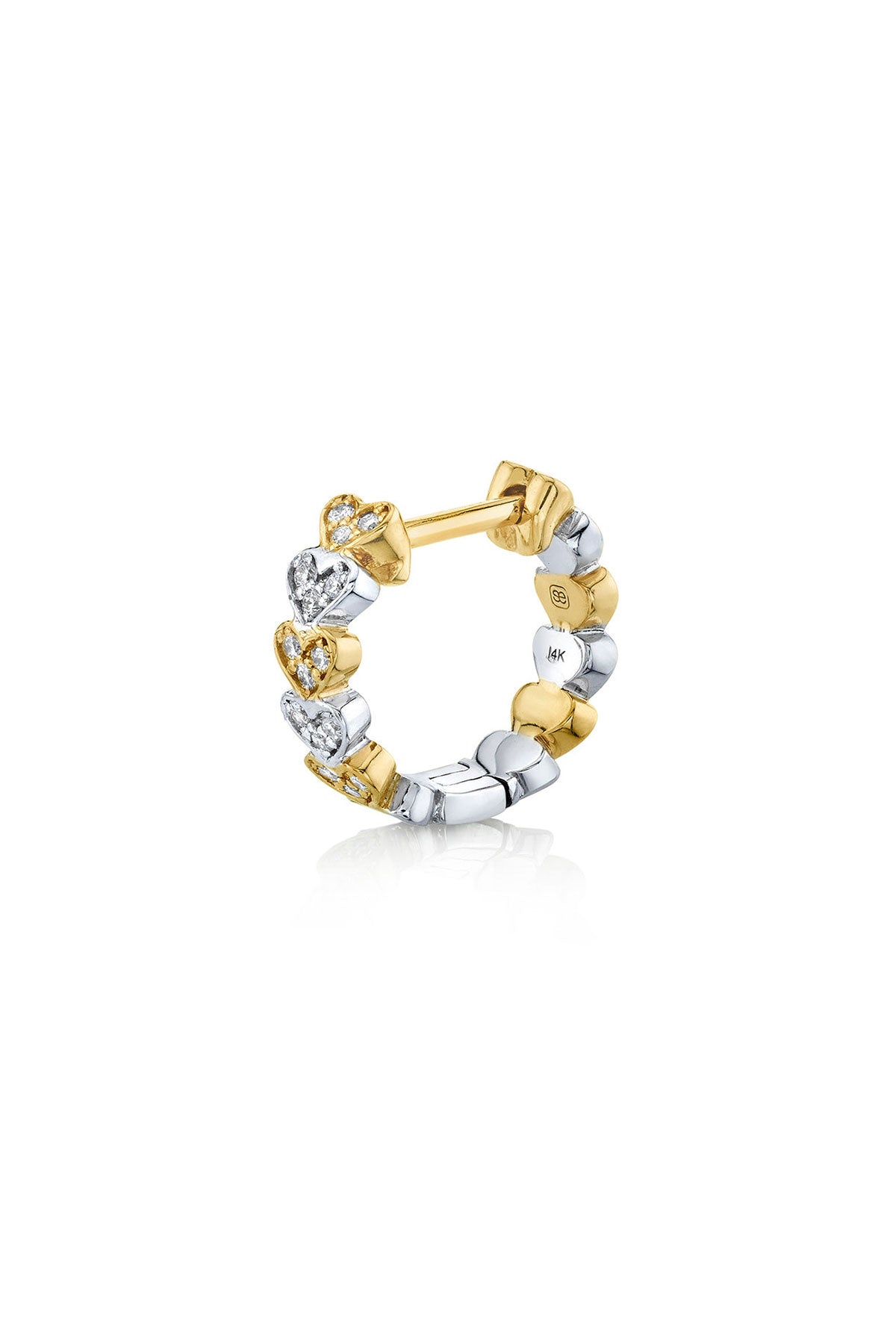 Sydney Evan | Yellow Gold Tiny Heart Huggie Earrings