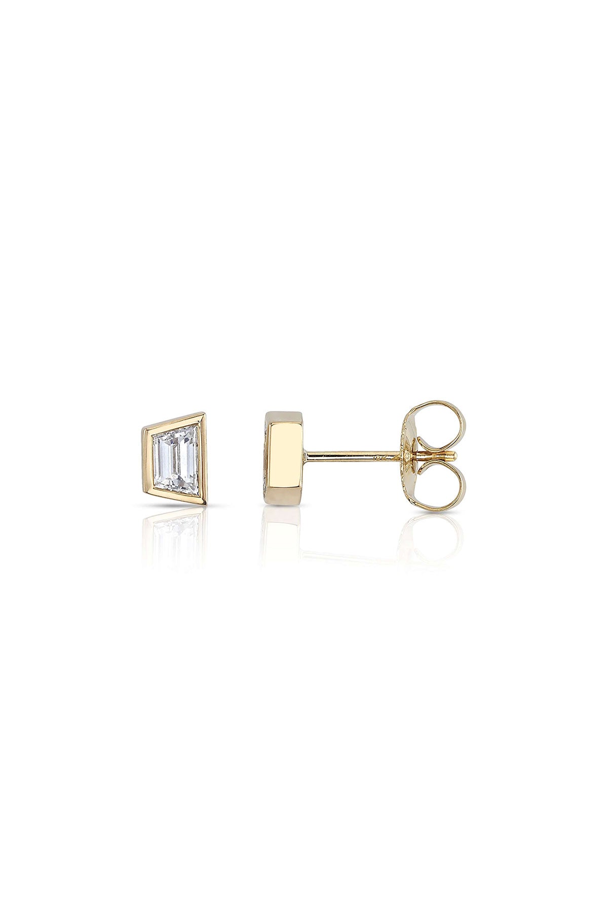 Single Stone | Sloane Trapezoid Diamond Stud Earrings