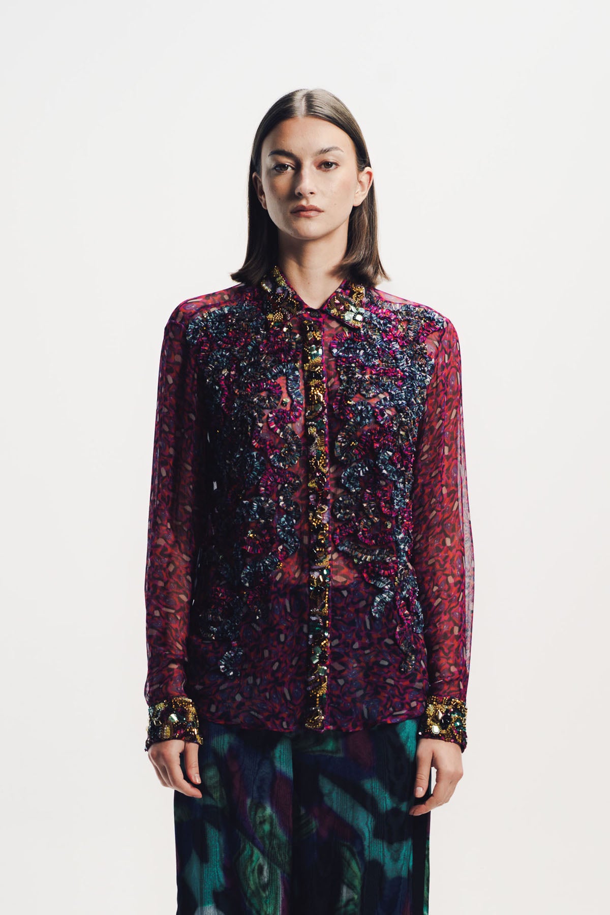 Dries Van Noten | Embroidered Long Sleeve Shirt