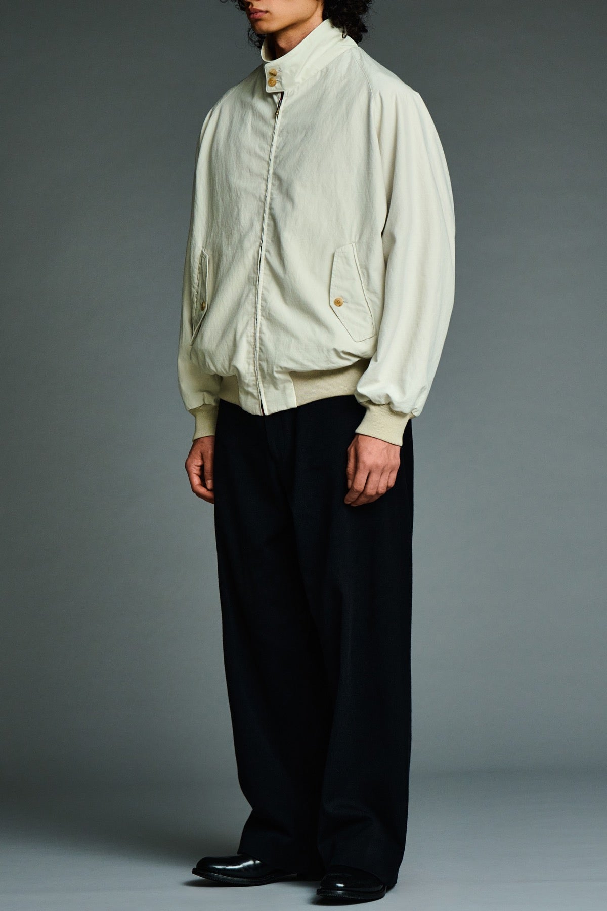 A.presse | Cotton Silk Back Gabardine Harrington Jacket