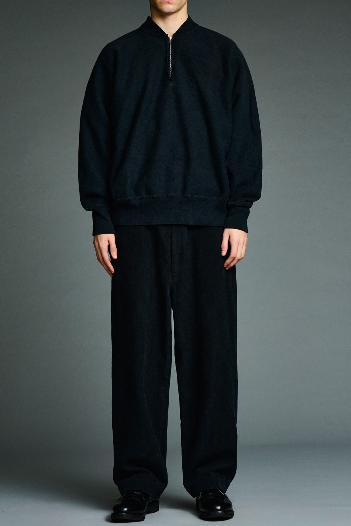 A.presse | Vintage Half ZIP Rib Collar Sweatshirt
