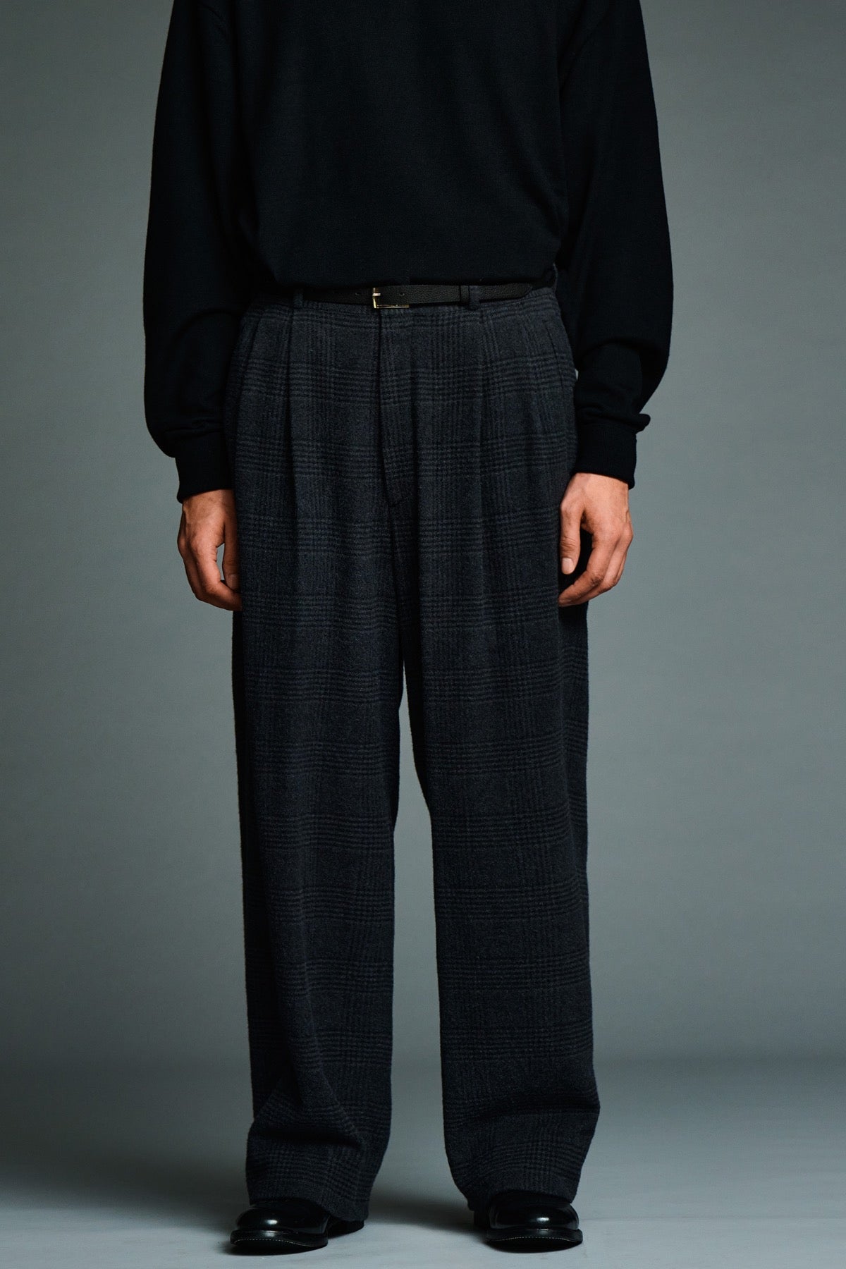 A.PRESSE | COTTON SILK TWILL WIDE TROUSERS