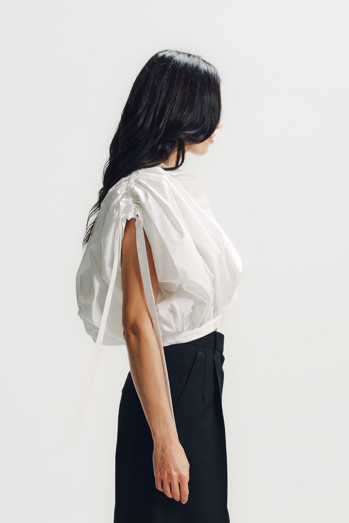 Givenchy | Cropped Shirt in Poplin With Ruched Details