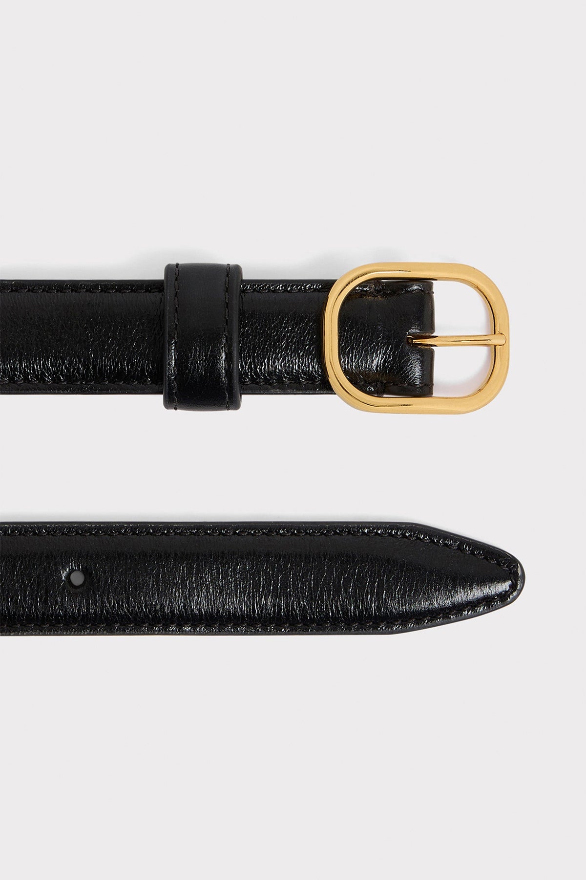 HUSBANDS | Thin Belt In Black Nappa Calf Leather