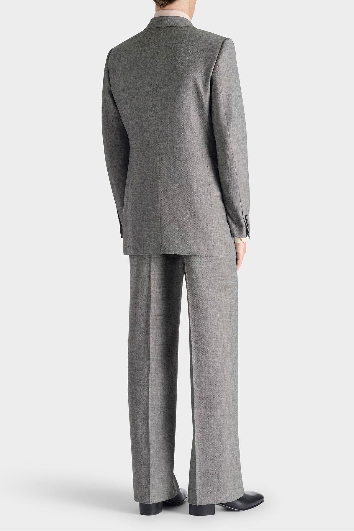 Husbands Paris | Wide Trousers in Wool Birdseye - Black and White