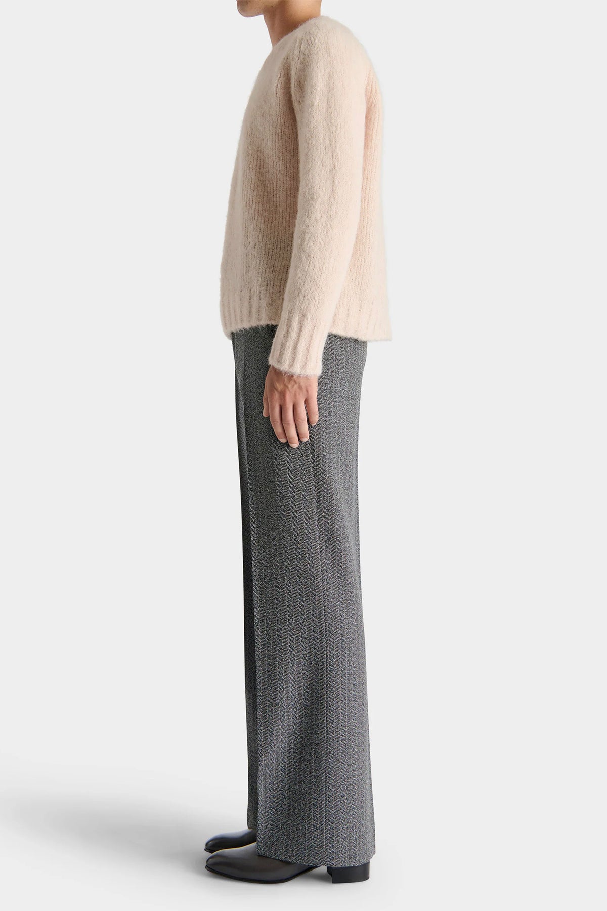 Husbands Paris | Crewneck Sweater in Brushed Superfine Alpaca Blend - Cream