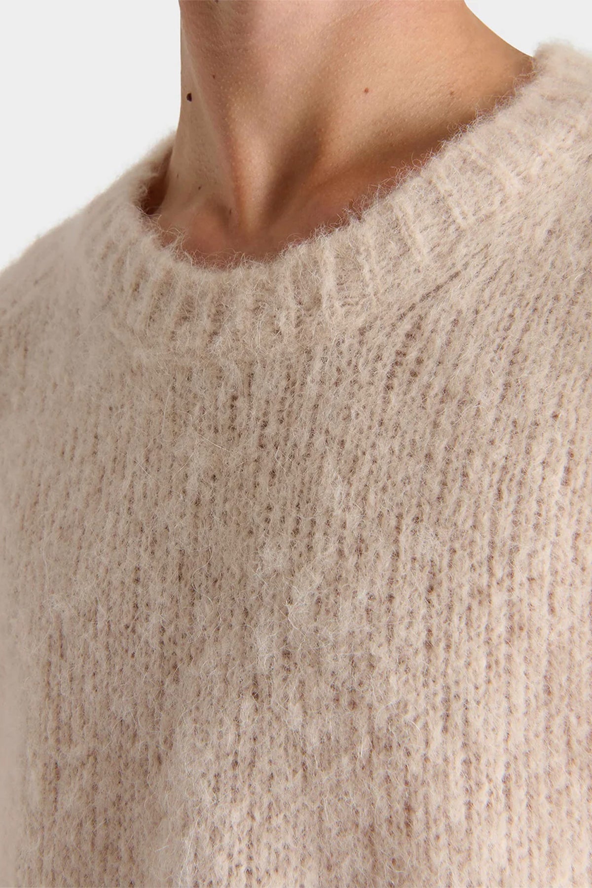 Husbands Paris | Crewneck Sweater in Brushed Superfine Alpaca Blend - Cream