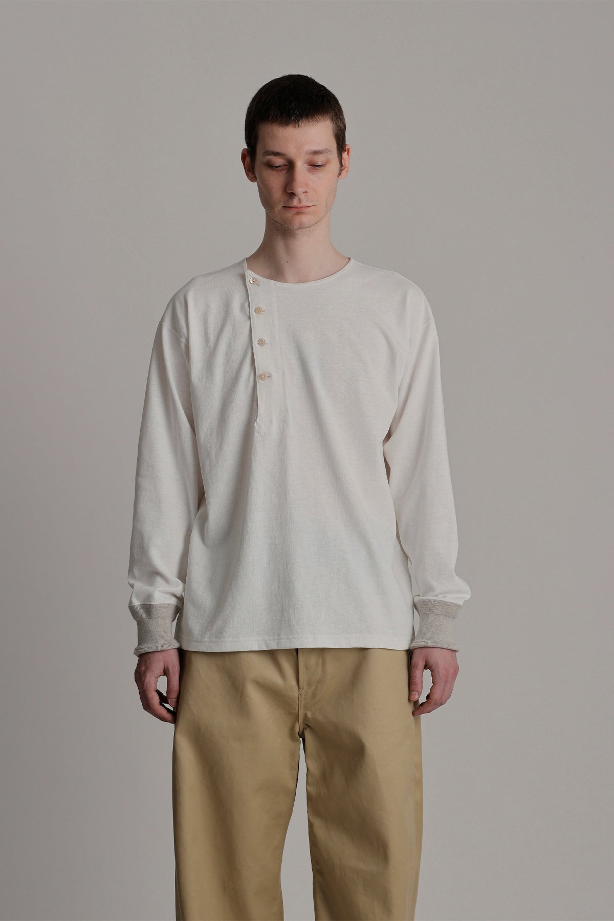 TAIGA TAKAHASHI | Lot.618 Side Henley Neck Shirt