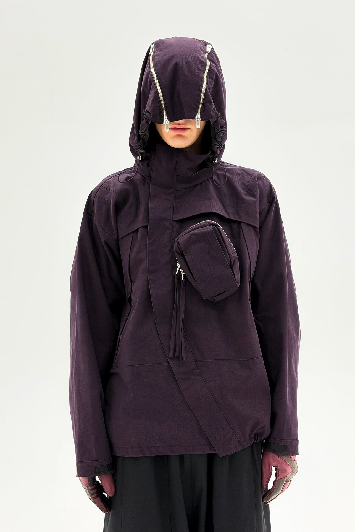 FFFPOSTALSERVICE | MK3 Curved Zip Jacket in Wine