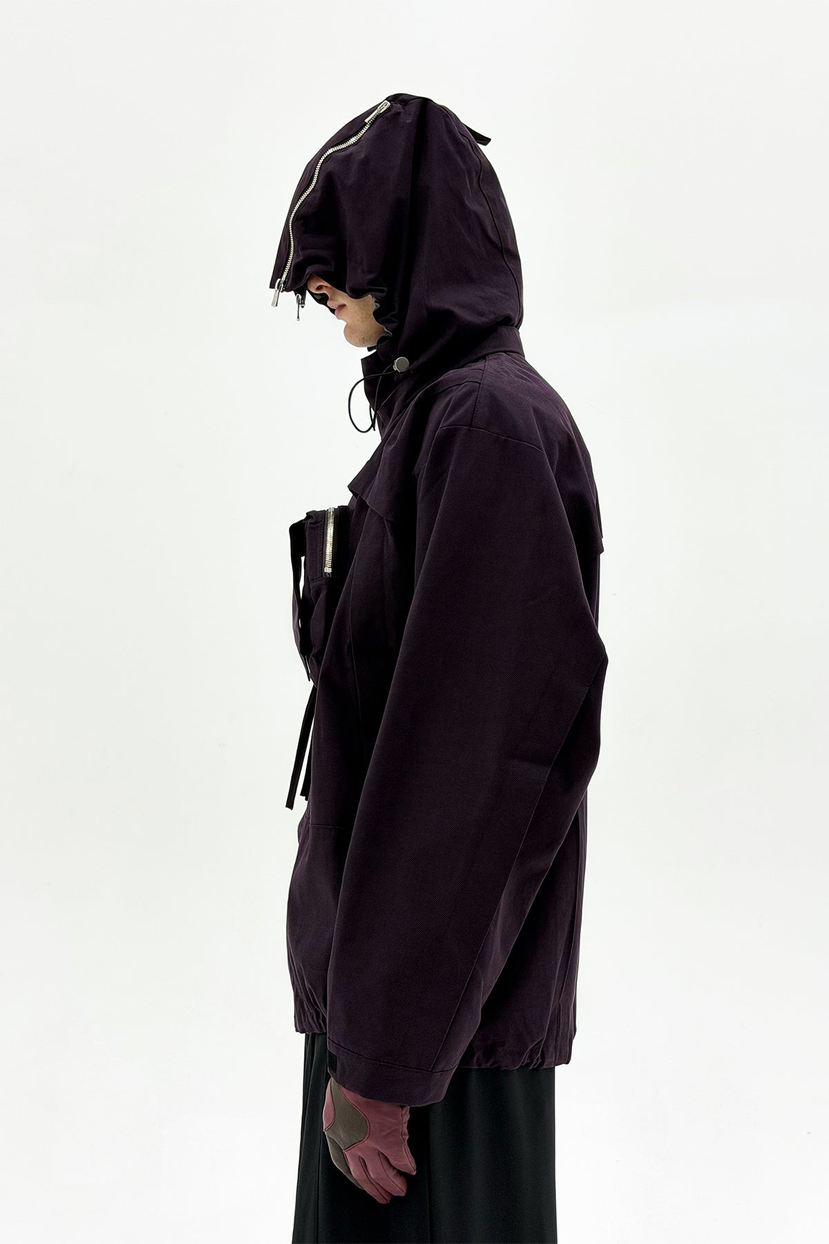 FFFPOSTALSERVICE | MK3 Curved Zip Jacket in Wine