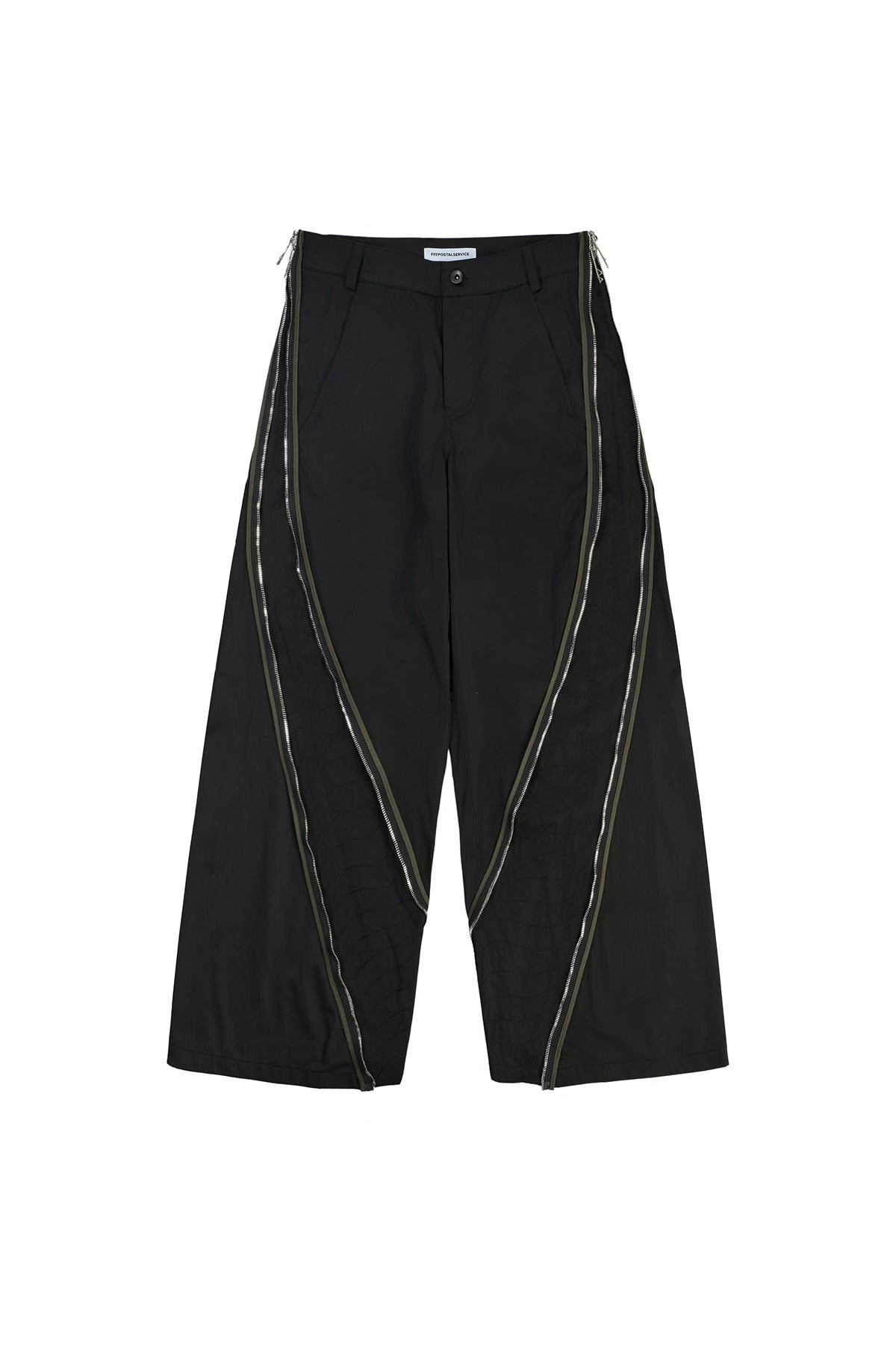 FFFPOSTALSERVICE | Diffraction 3-Way Zip Cargo Trousers in Black