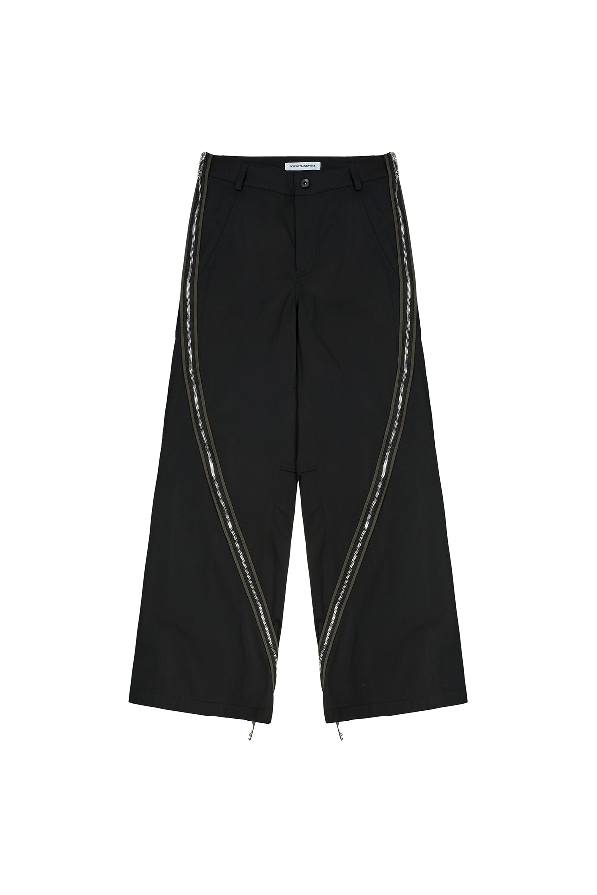 FFFPOSTALSERVICE | Diffraction 3-Way Zip Cargo Trousers in Black