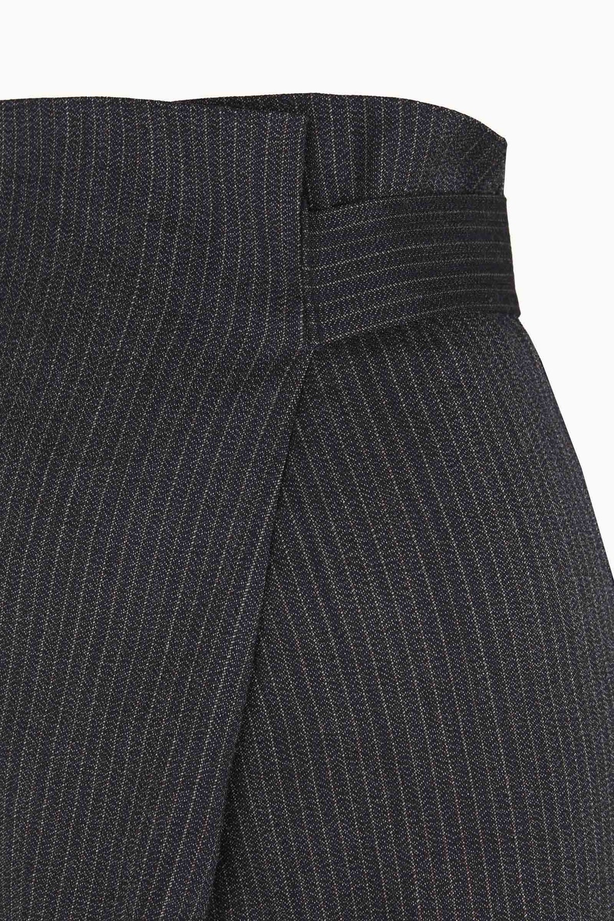 Cortana | Destino, Blue and Grey Jacquard Striped Wrap Trousers