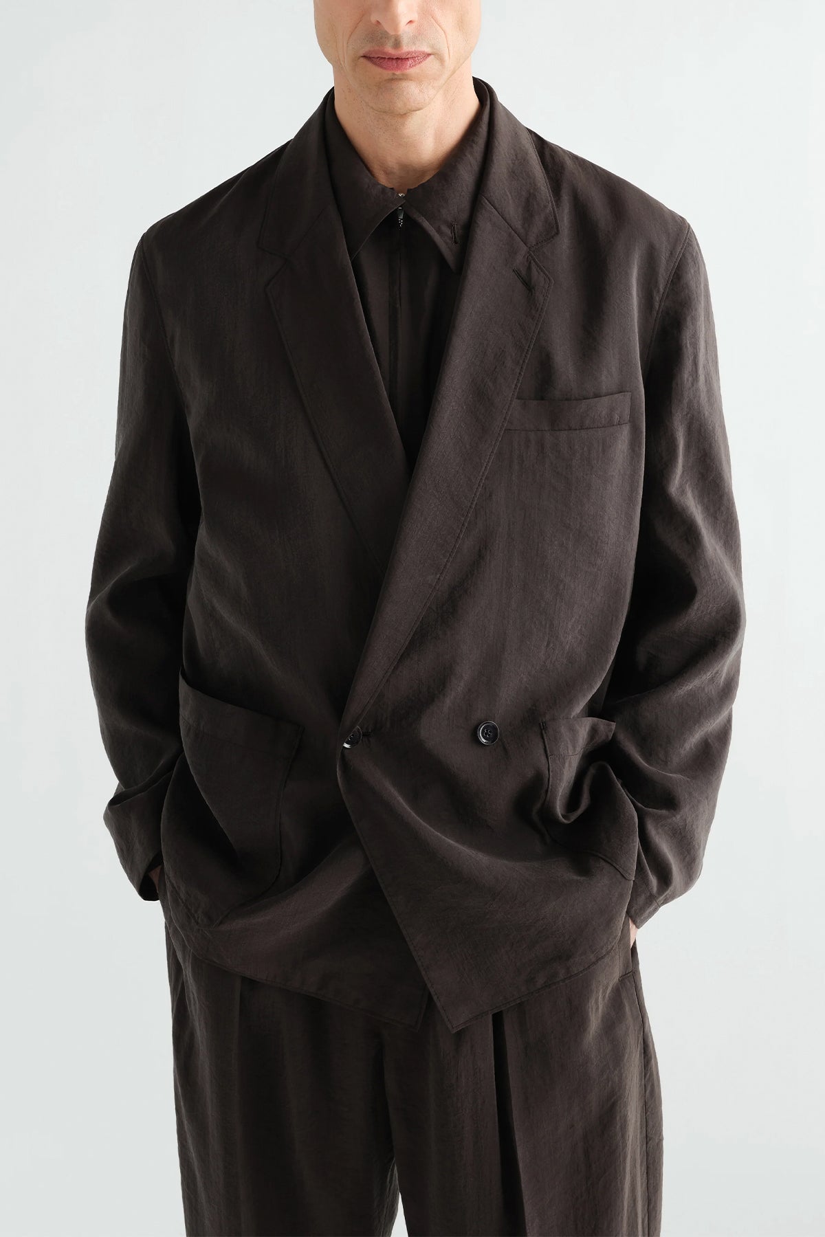Lemaire | Light Double-breasted Jacket in Dry Silk