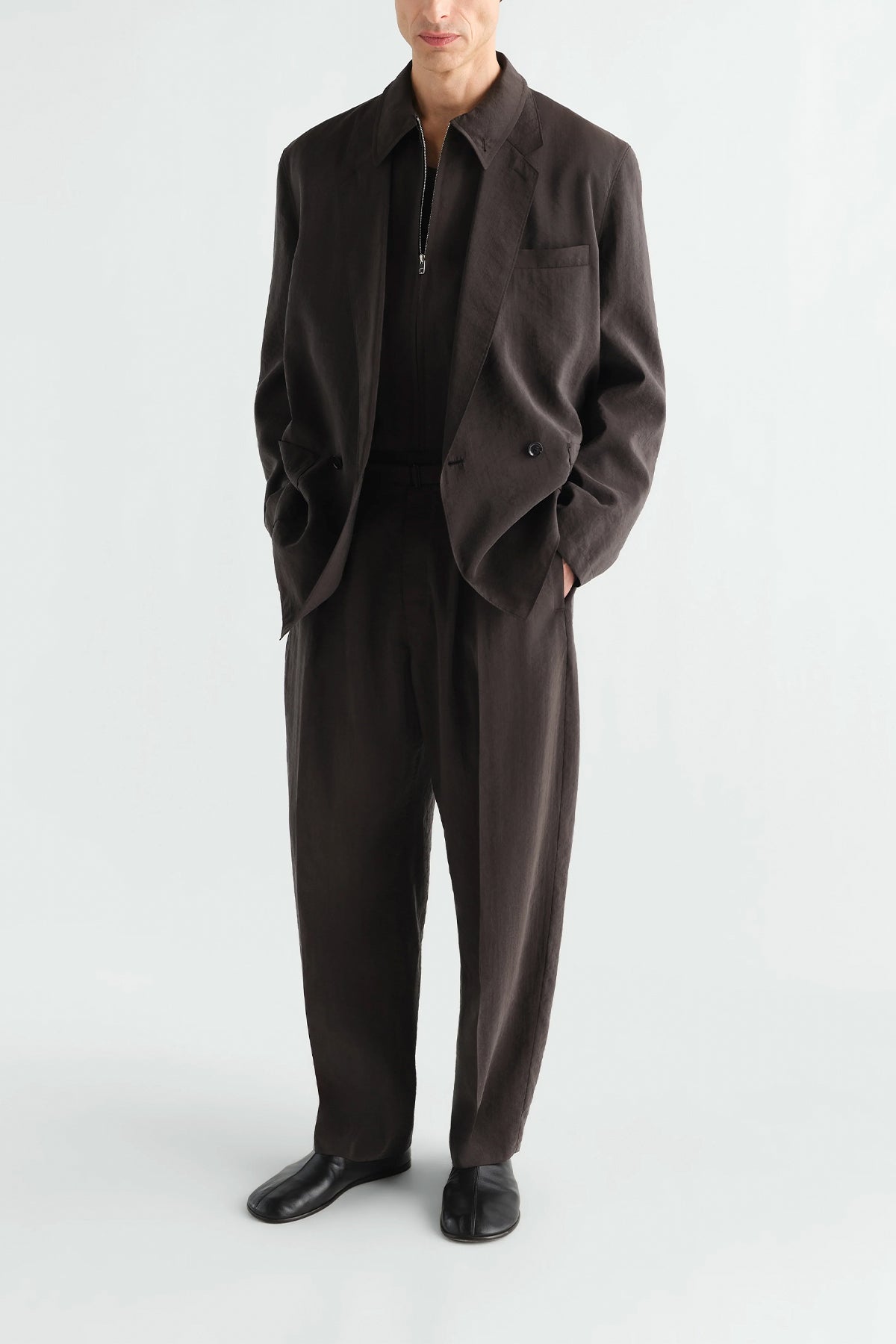 Lemaire | Light Double-breasted Jacket in Dry Silk