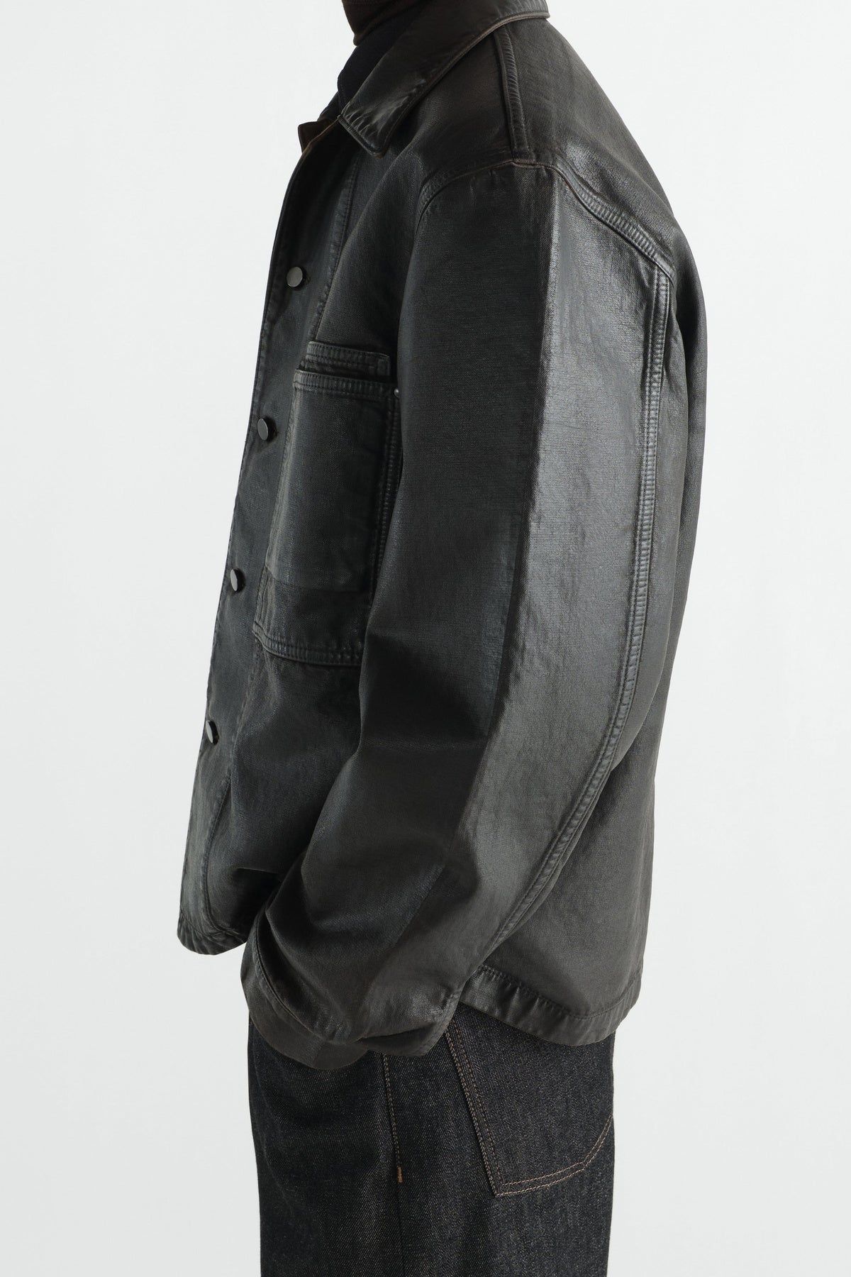 Lemaire | Workwear Overshirt in Coated Denim