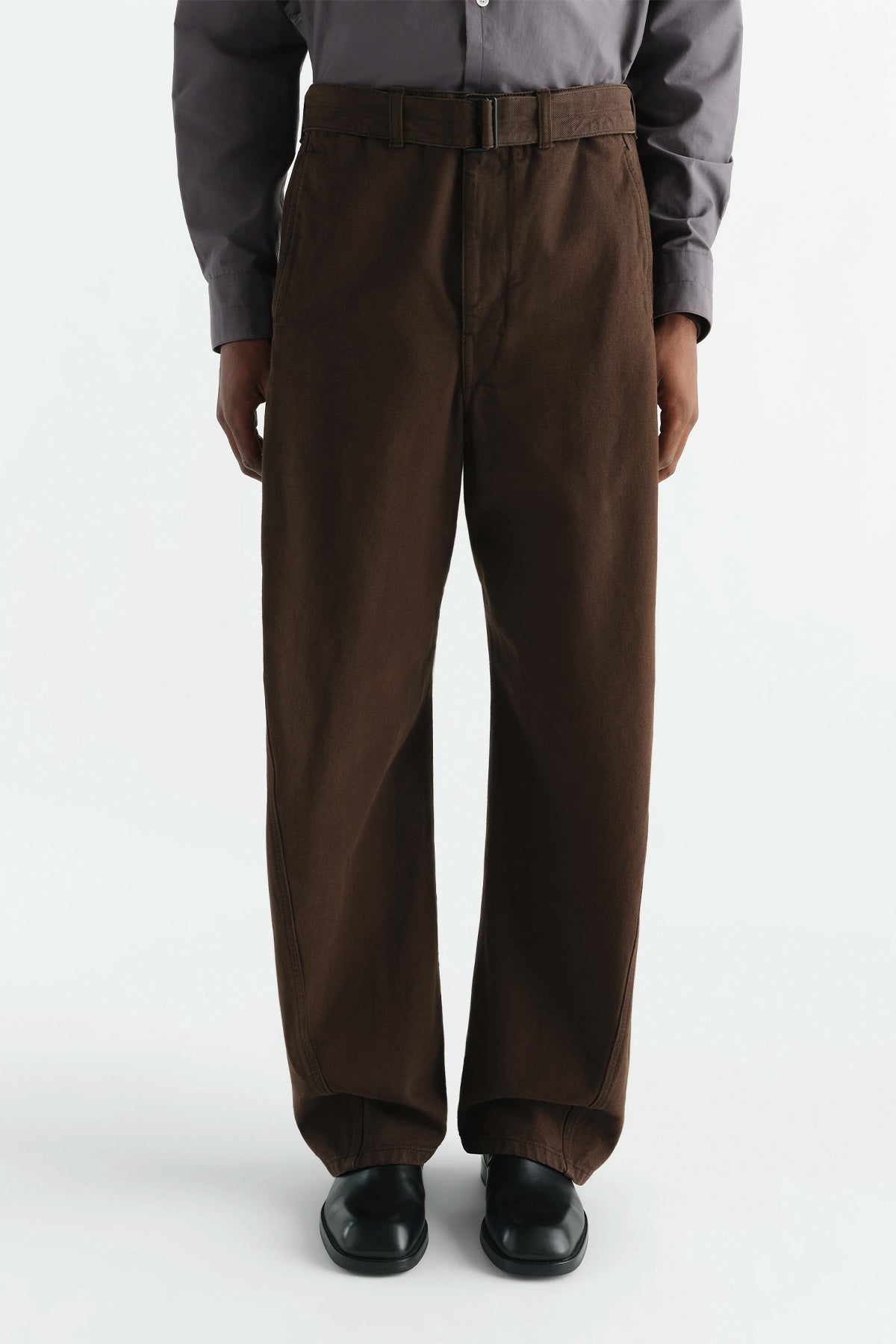 Lemaire | Twisted Belted Pants in Dyed Heavy Broken Twill
