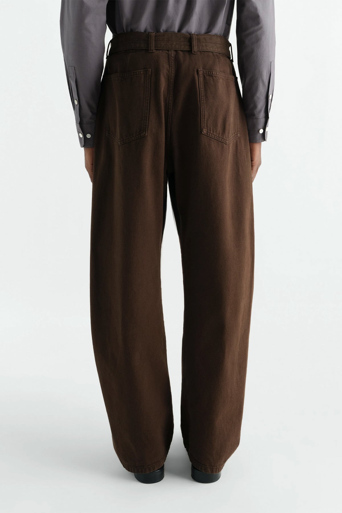 Lemaire | Twisted Belted Pants in Dyed Heavy Broken Twill