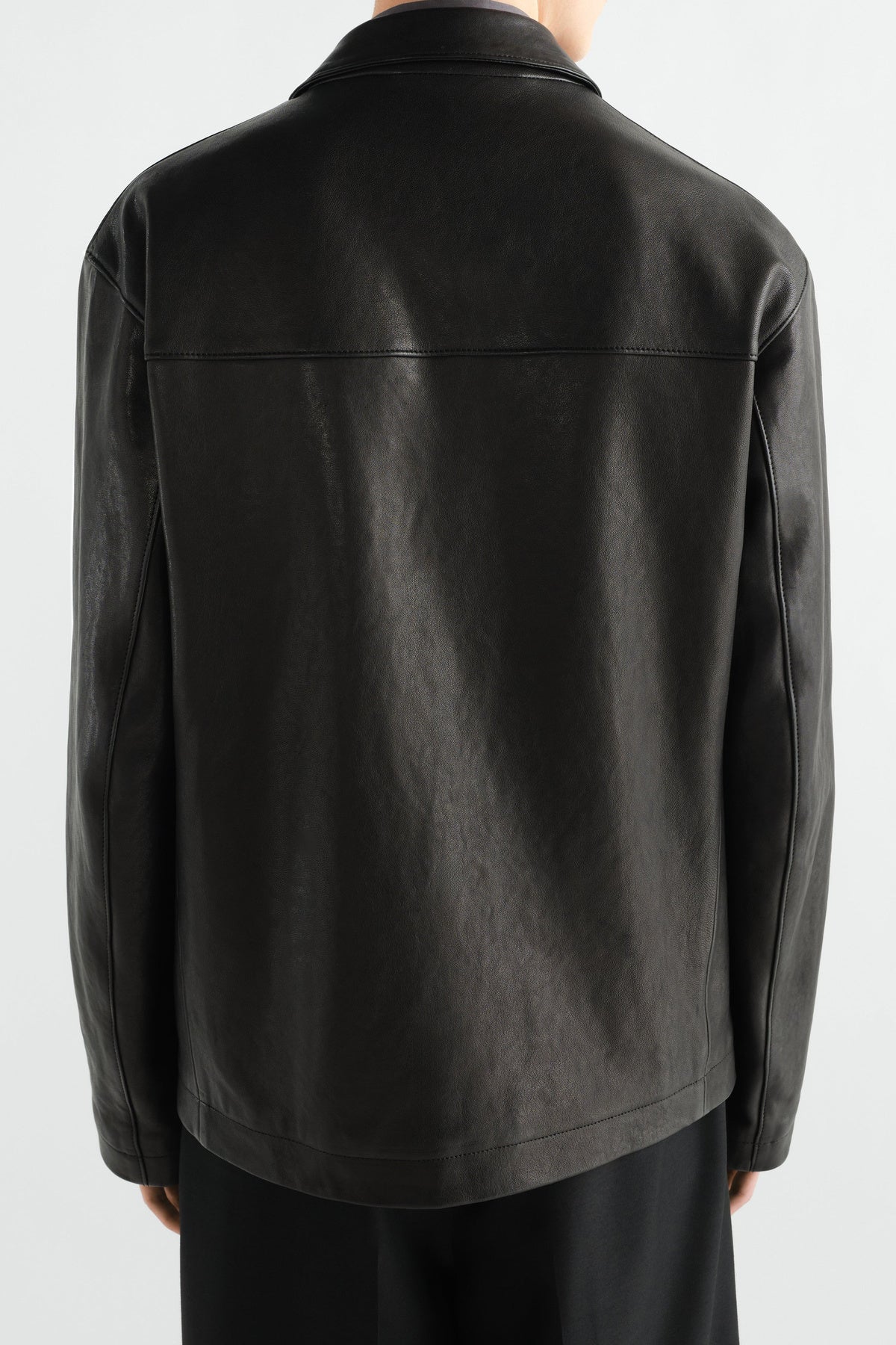 Lemaire | Leather Single Breasted Jacket in Grainy Lamb