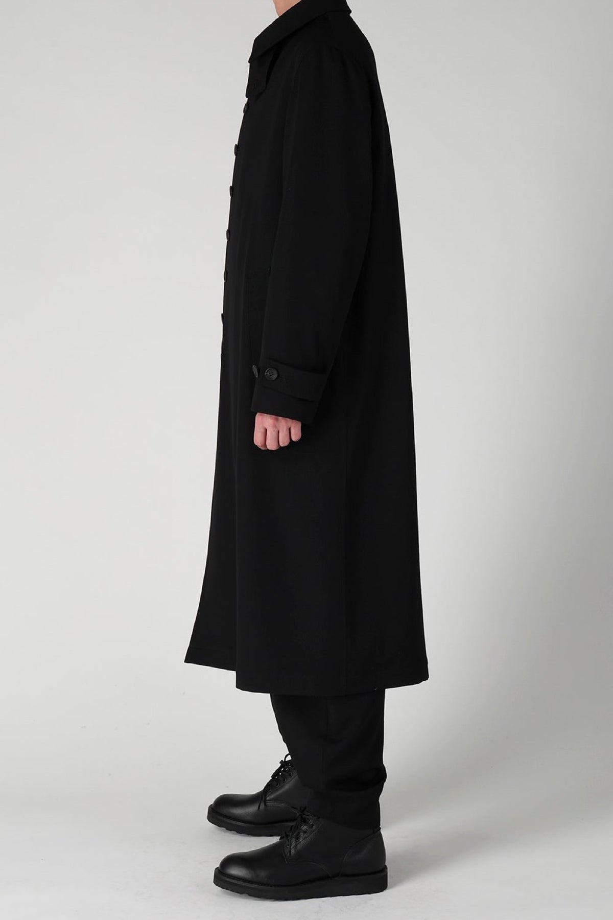 Y's | Wool Gabardine Stand Collar Coat