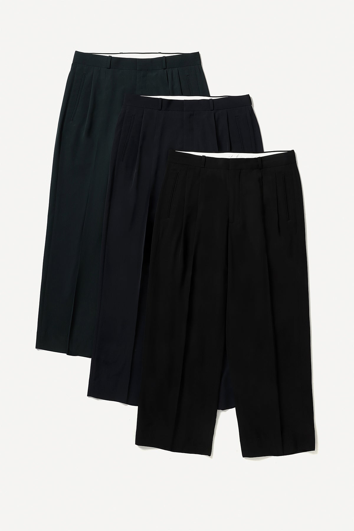 A.PRESSE | WOOL RAYON WIDE TROUSERS