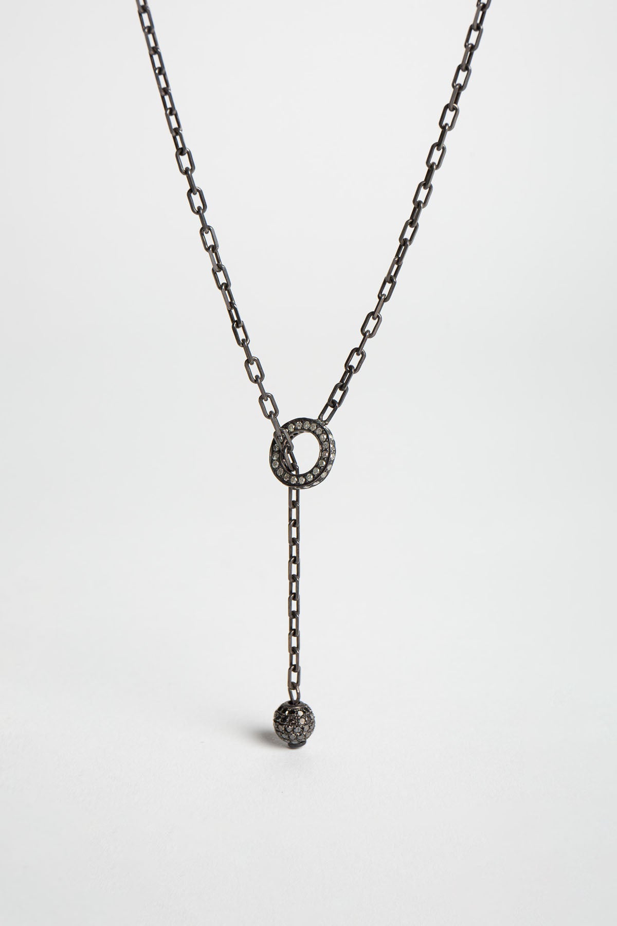 Joanne Fiske | Lariat Black Diamond Bead Necklace