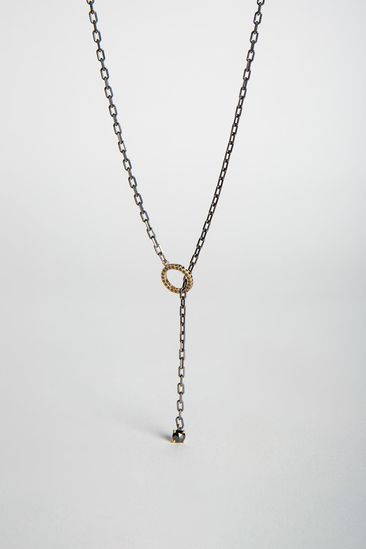 JOANNE FISKE | LARIAT BLACK DIAMOND NECKLACE
