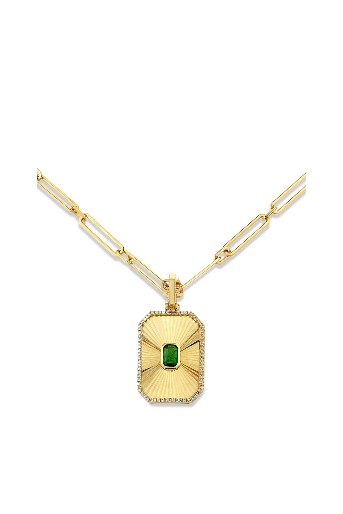 Shay | Emerald Radiant Deco Necklace