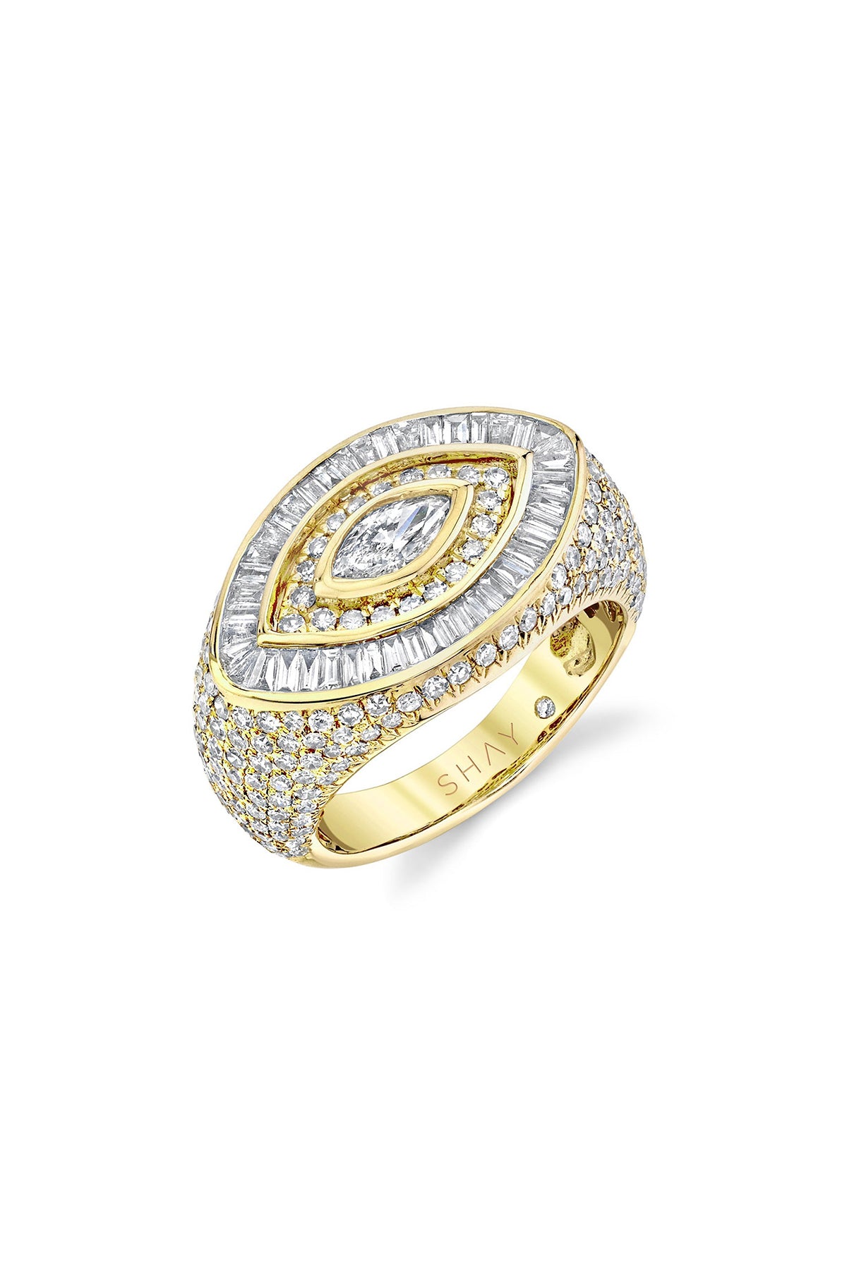 Shay | Marquise Diamond Evil Eye Pave Pinky Ring