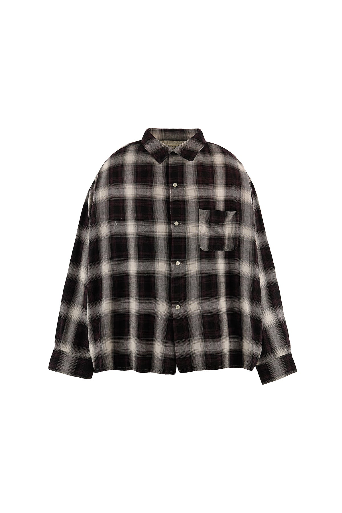 Saint Michael | Check Rayon Long Sleeve Shirt