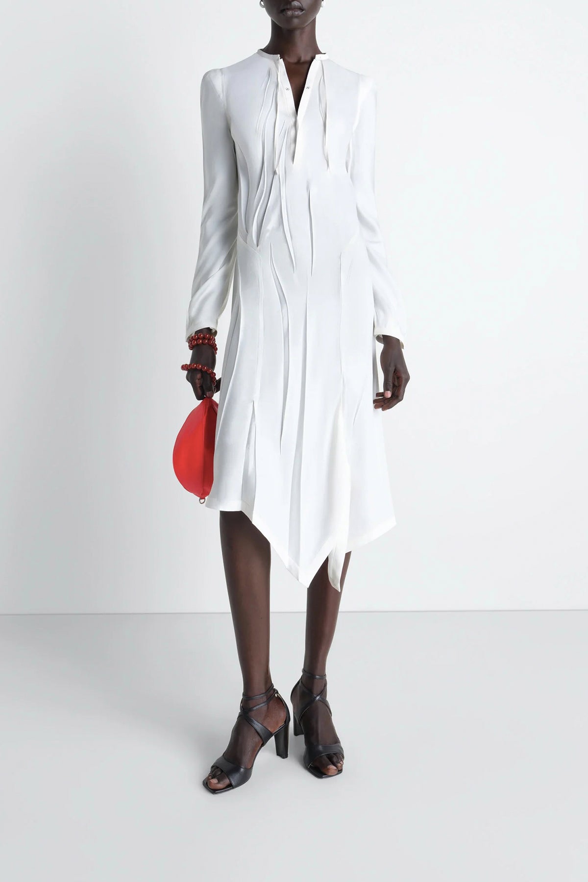 LEMAIRE | CREASED BIAS DRESS IN POLY VISCOSE TWILL