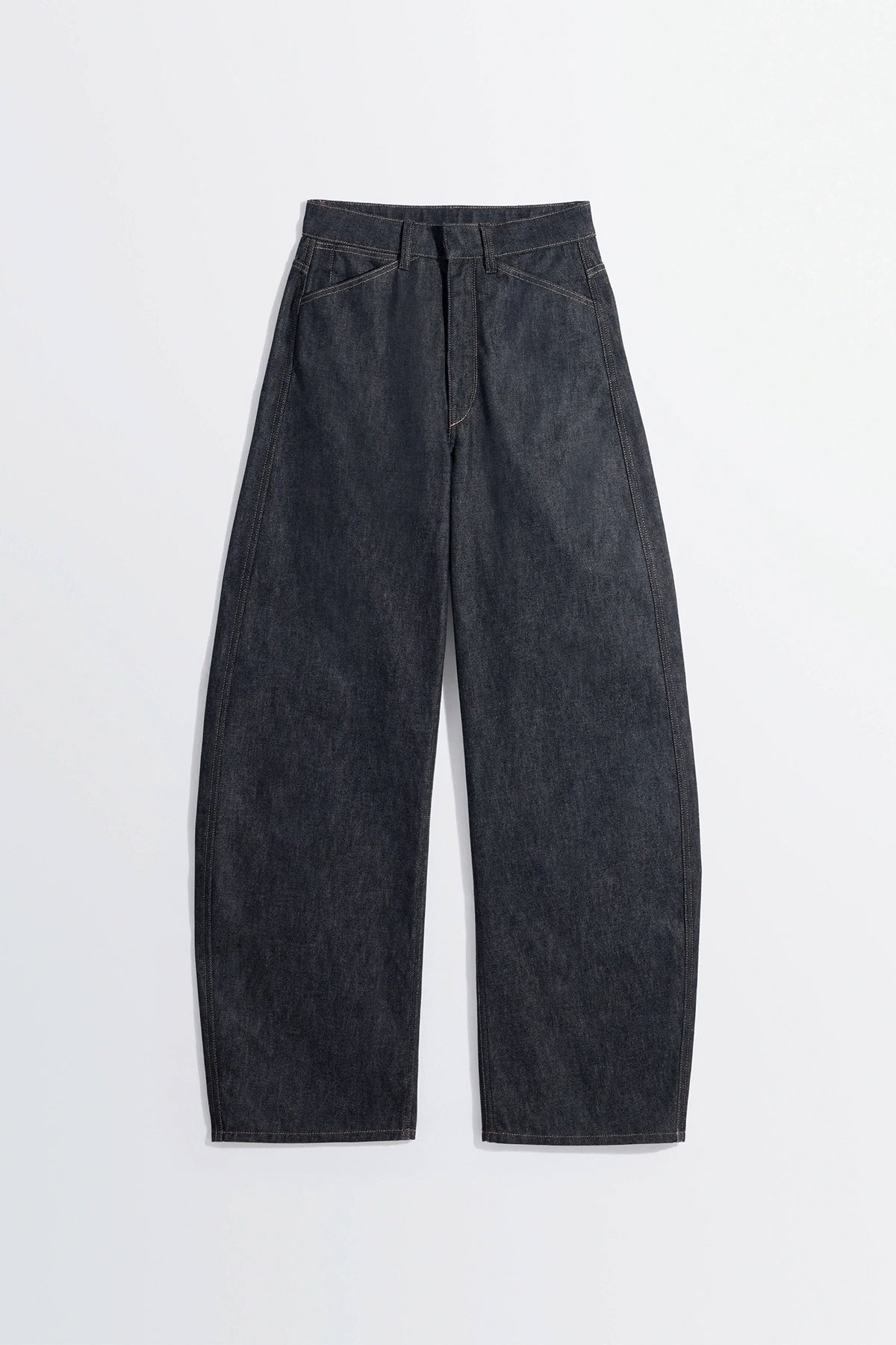LEMAIRE | HIGH WAISTED CURVED PANTS IN DENIM