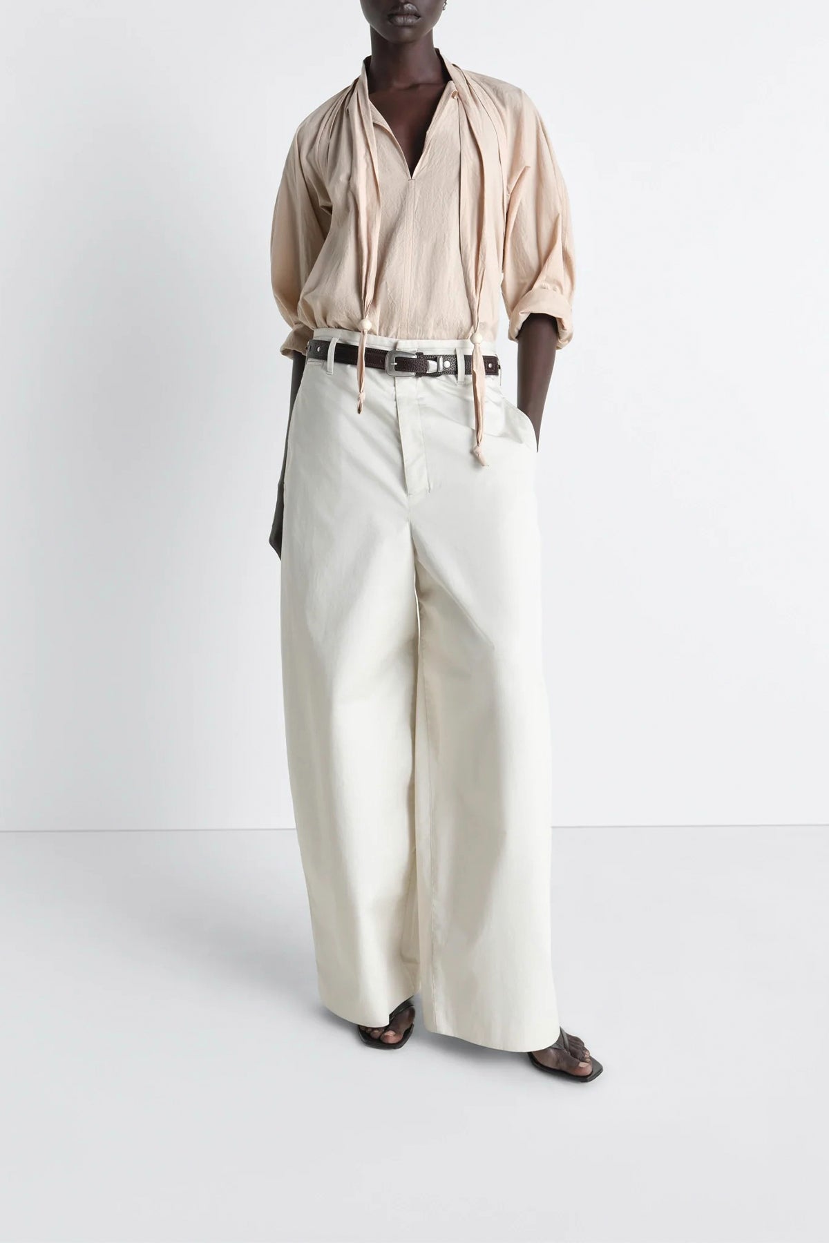 LEMAIRE | BLOUSE WITH SCARF IN CREPE COTTON
