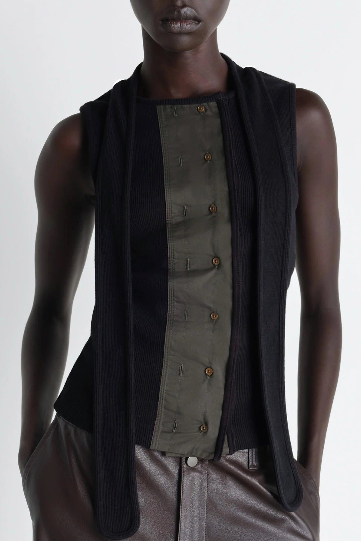 LEMAIRE | ASYMMETRICAL FITTED TOP IN JERSEY