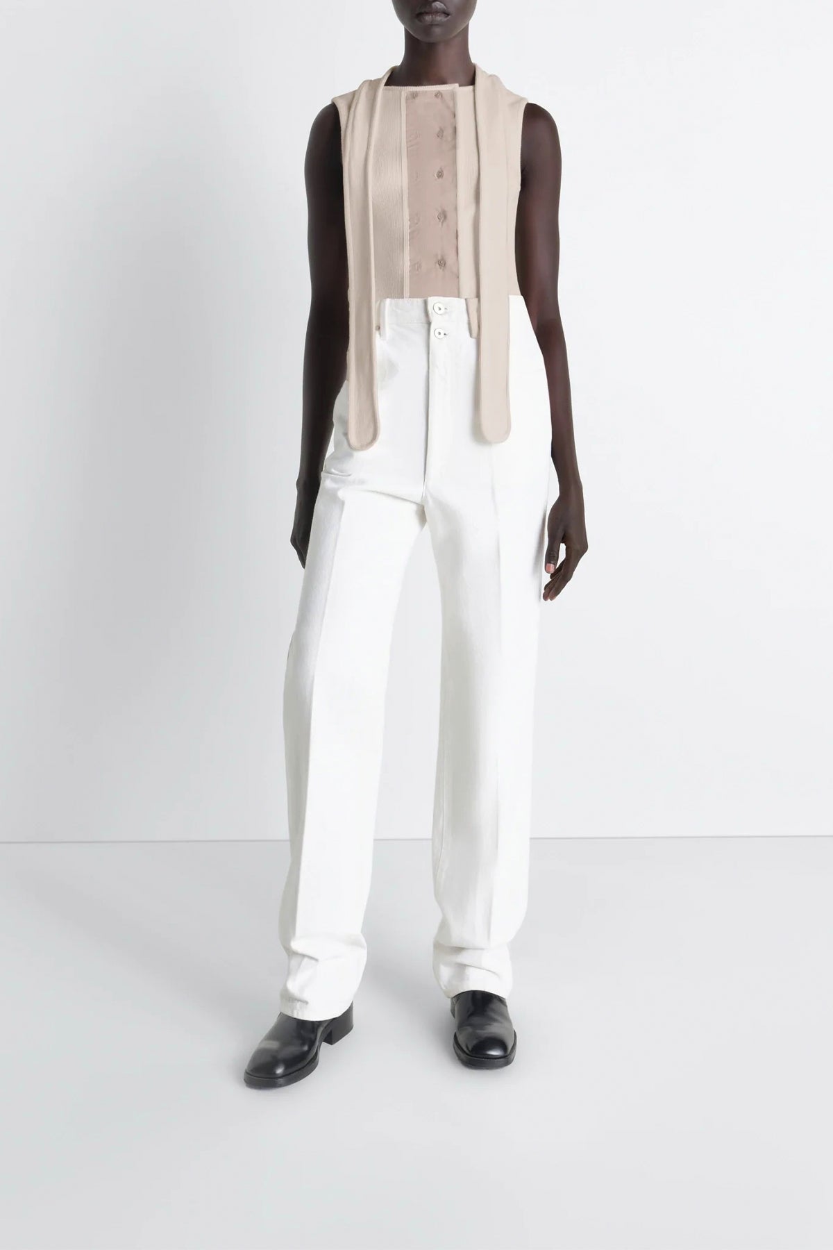 LEMAIRE | ASYMMETRICAL FITTED TOP IN JERSEY