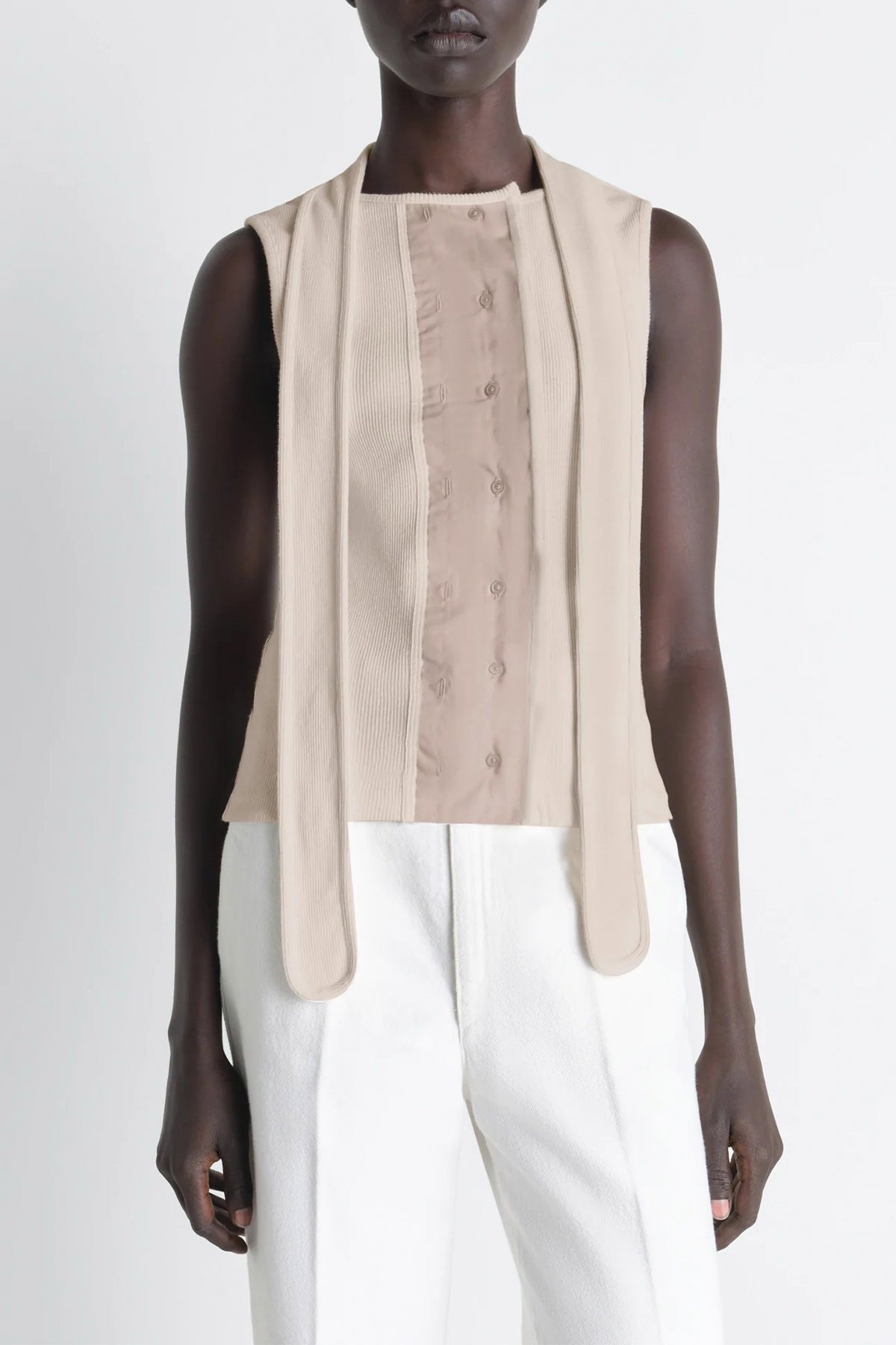 LEMAIRE | ASYMMETRICAL FITTED TOP IN JERSEY