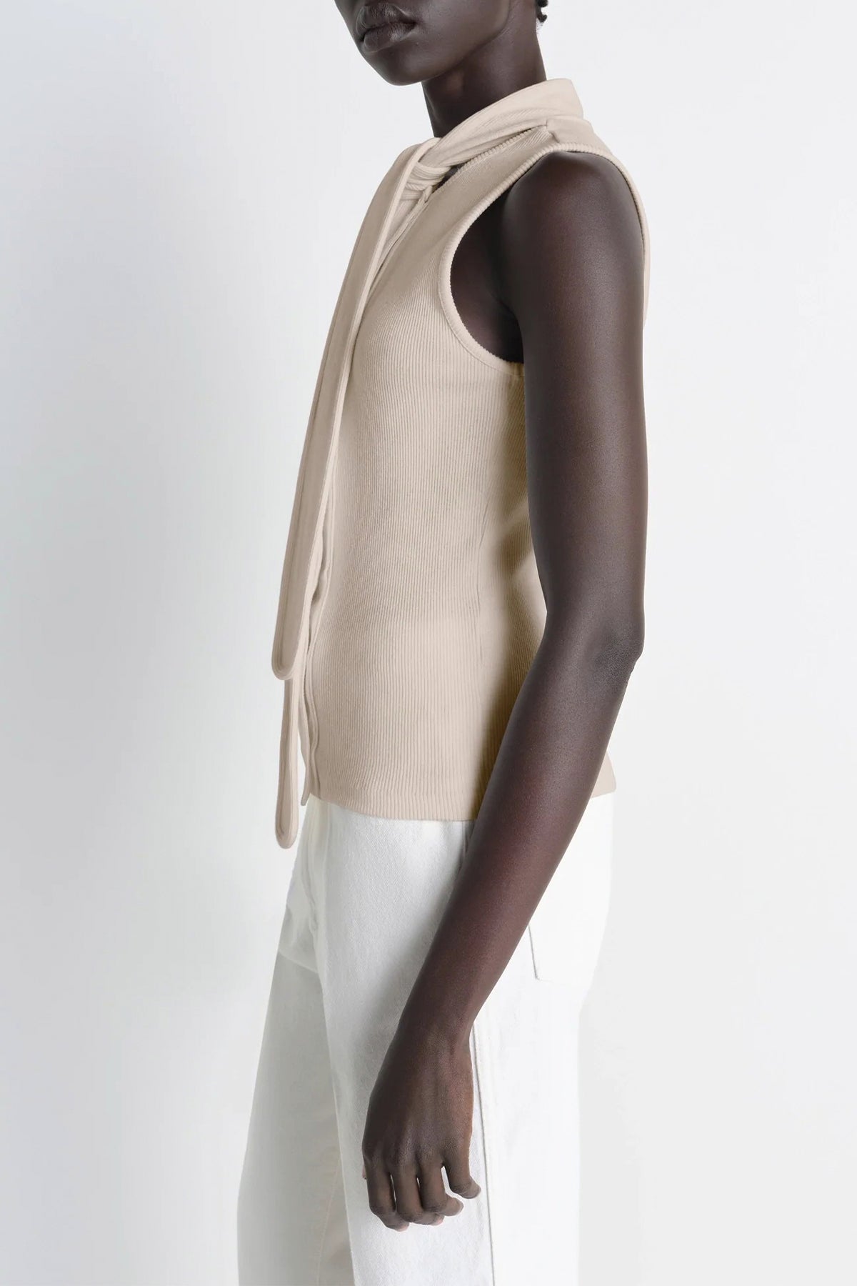 LEMAIRE | ASYMMETRICAL FITTED TOP IN JERSEY