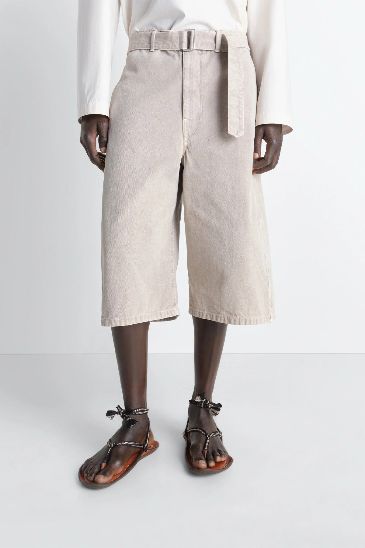 LEMAIRE | DENIM SHORT IN HEAVY BROKEN TWILL SNOW