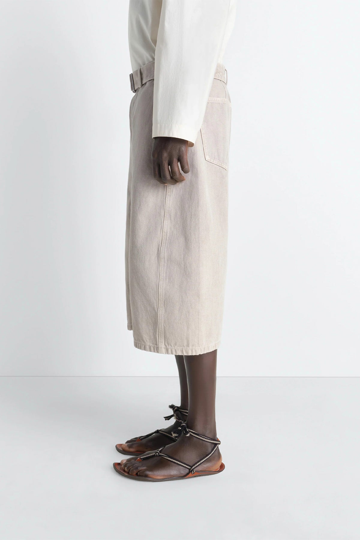 LEMAIRE | DENIM SHORT IN HEAVY BROKEN TWILL SNOW