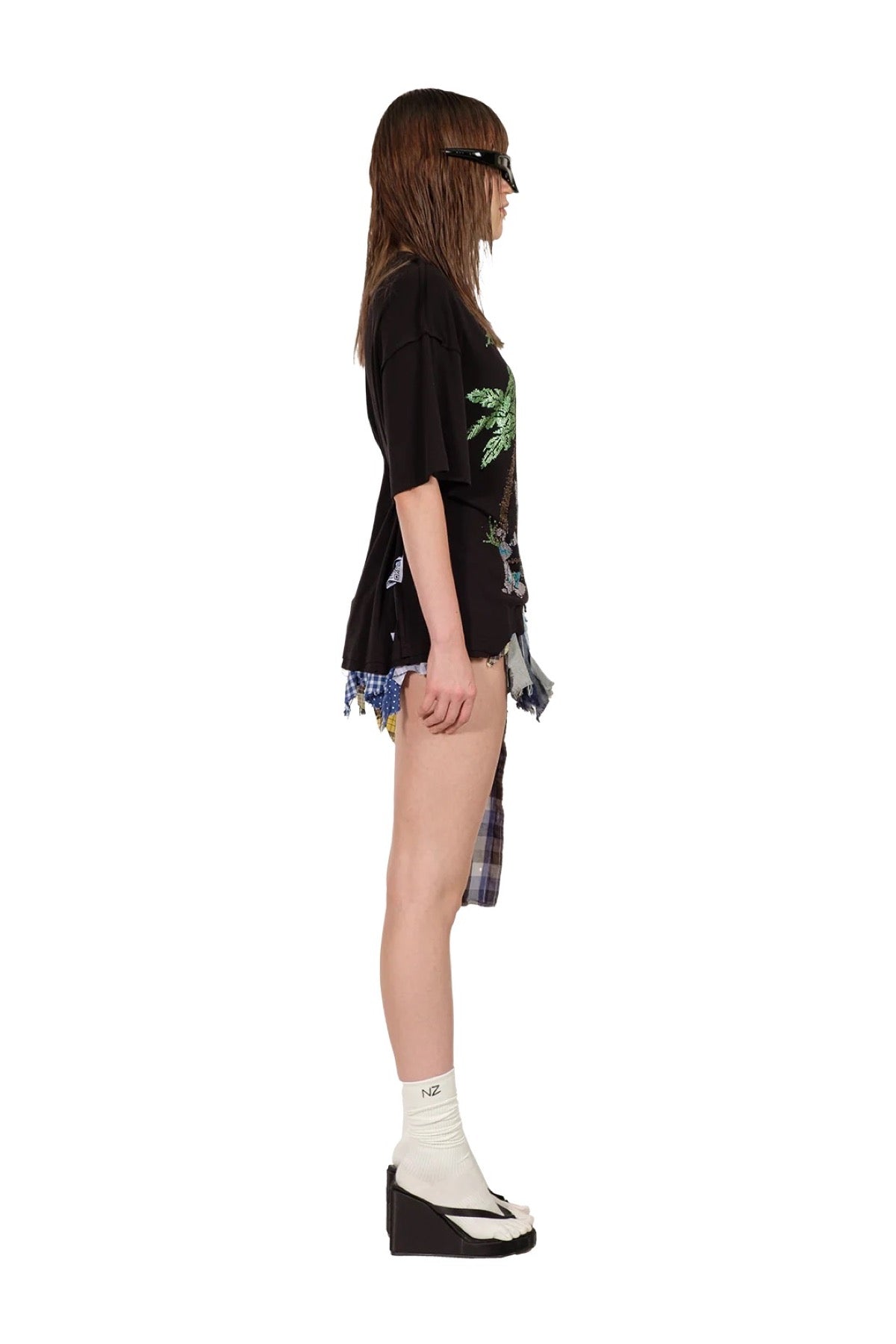 Natasha Zinko | Rhinestones Embellished Draped Cotton T-shirt