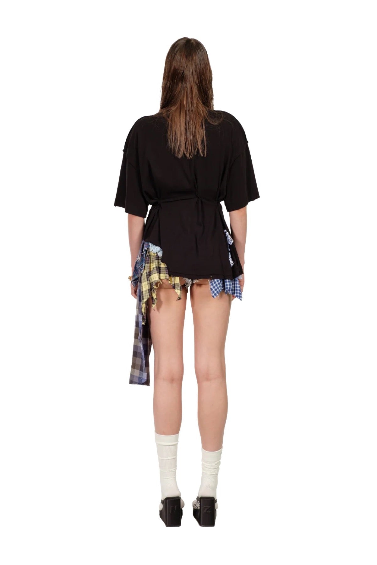 Natasha Zinko | Rhinestones Embellished Draped Cotton T-shirt