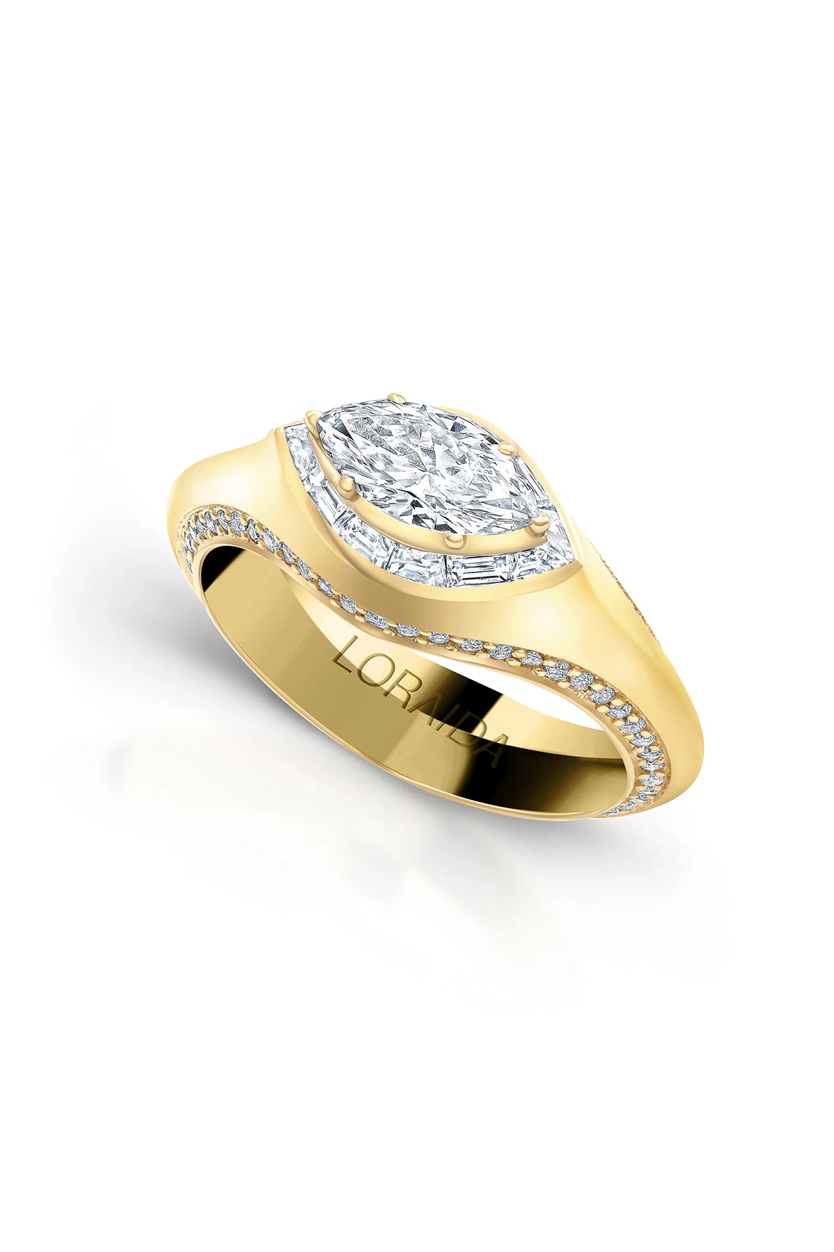 Loraida | Yellow Gold Eres Small Marquise Ring