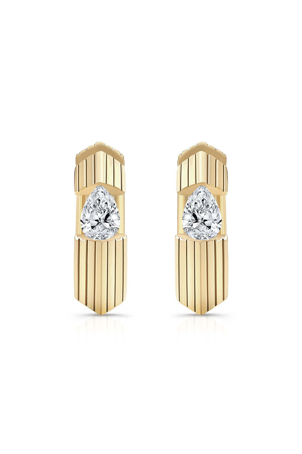 Loraida | Yellow Gold Orbit Pair Huggies