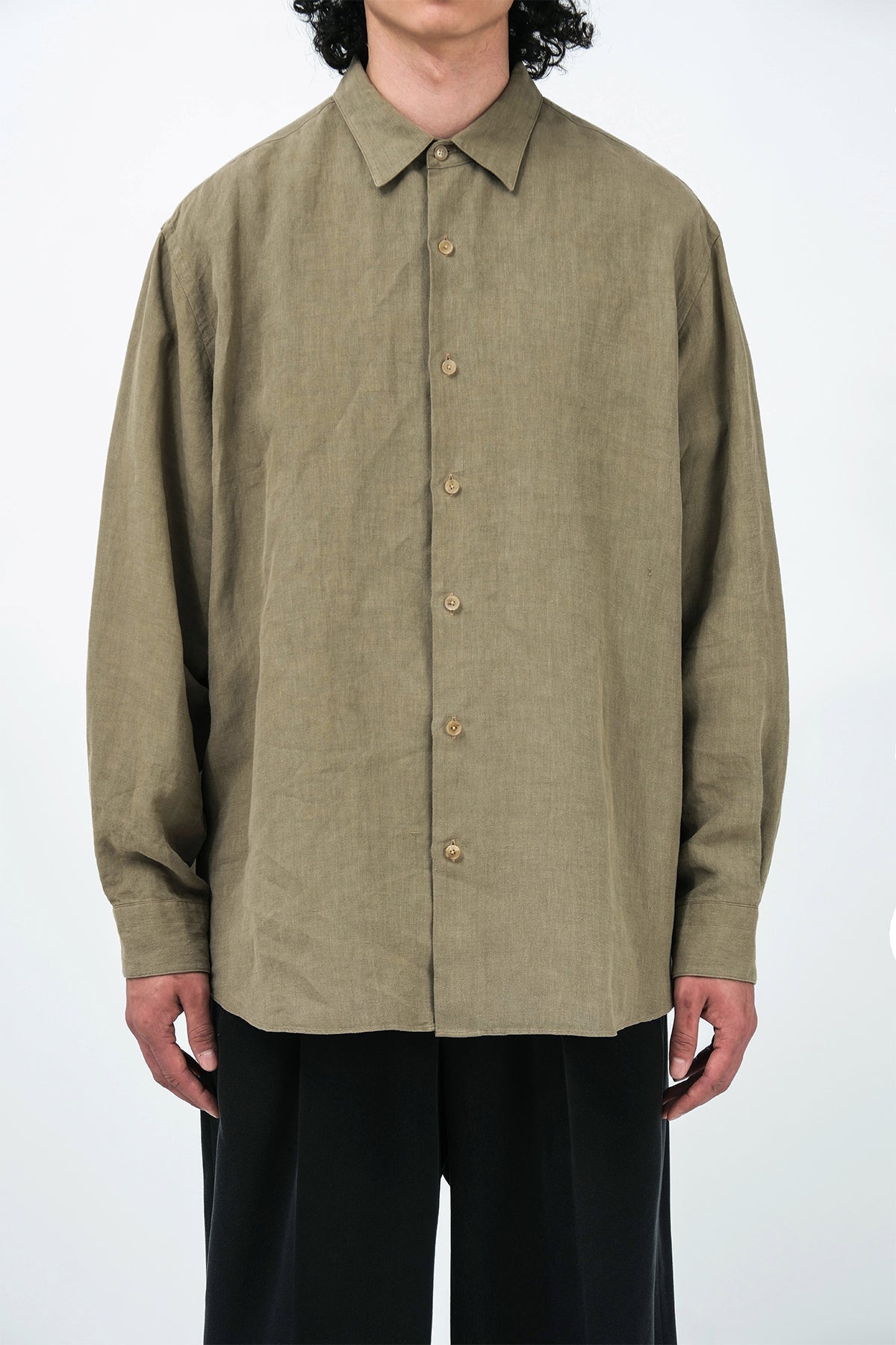 A.PRESSE | HEMP REGULAR COLLAR SHIRT