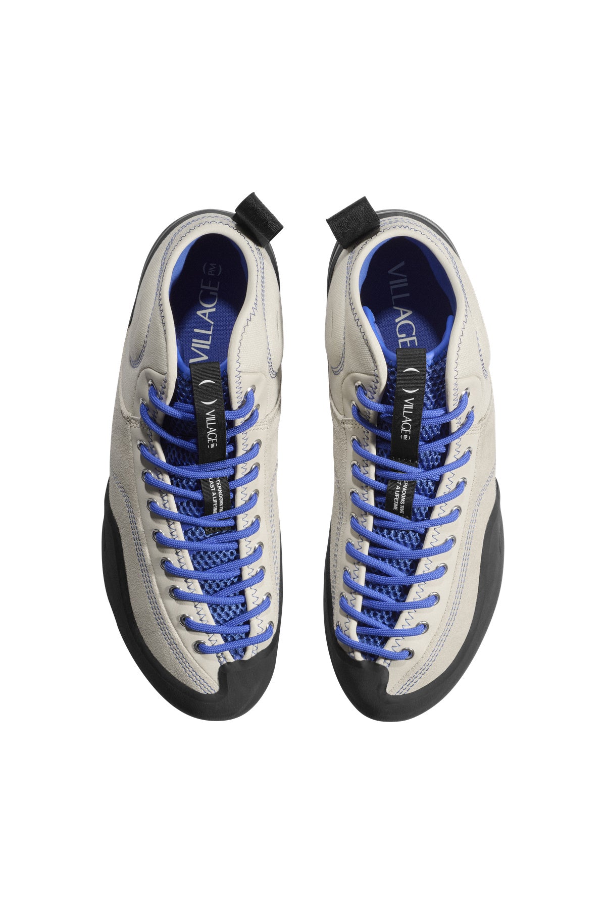 Village PM | 1PM Mid Sneakers in Cream Blue