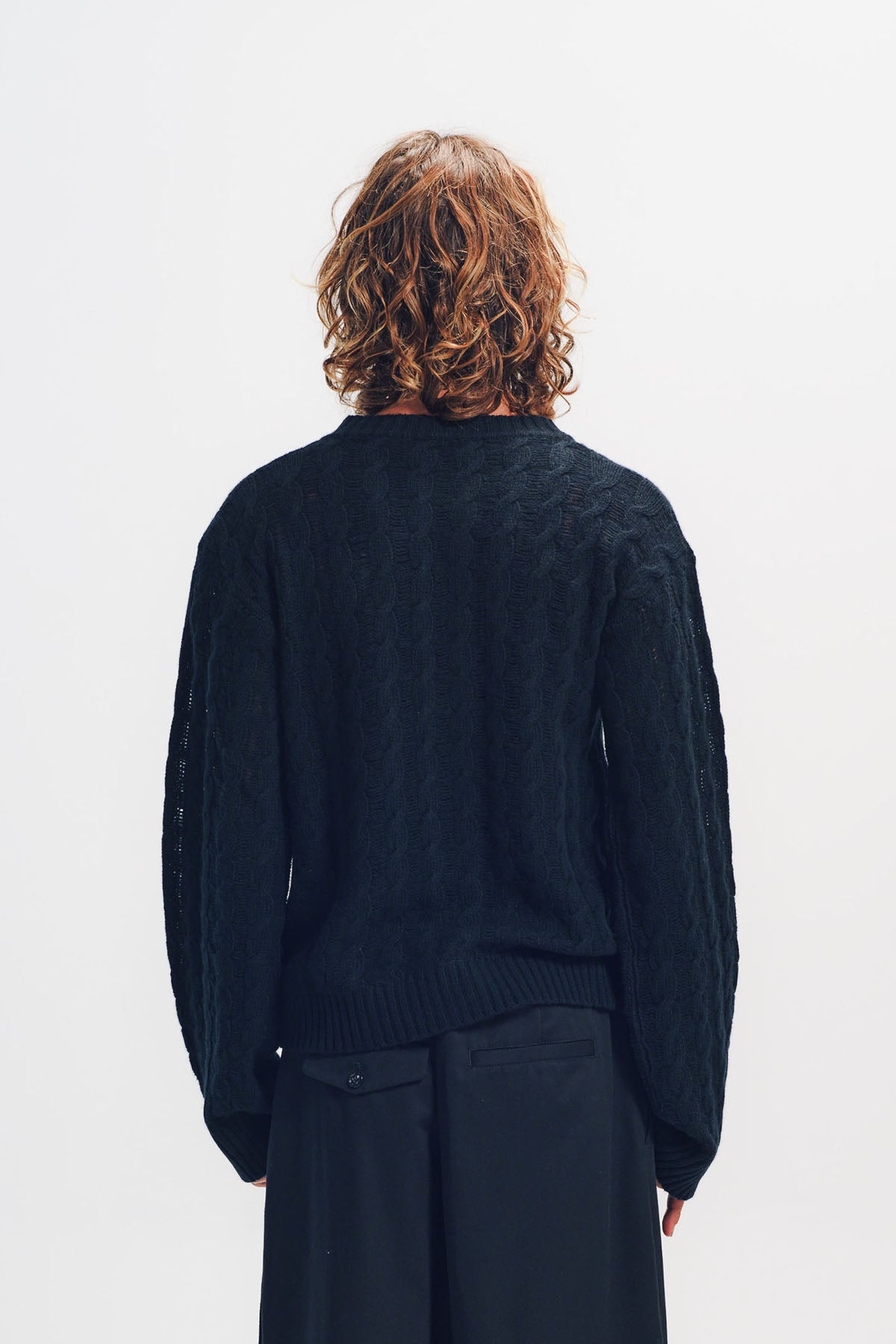 ANN DEMEULEMEESTER | Jeff Cable Knit Ladder Stitch Cardigan