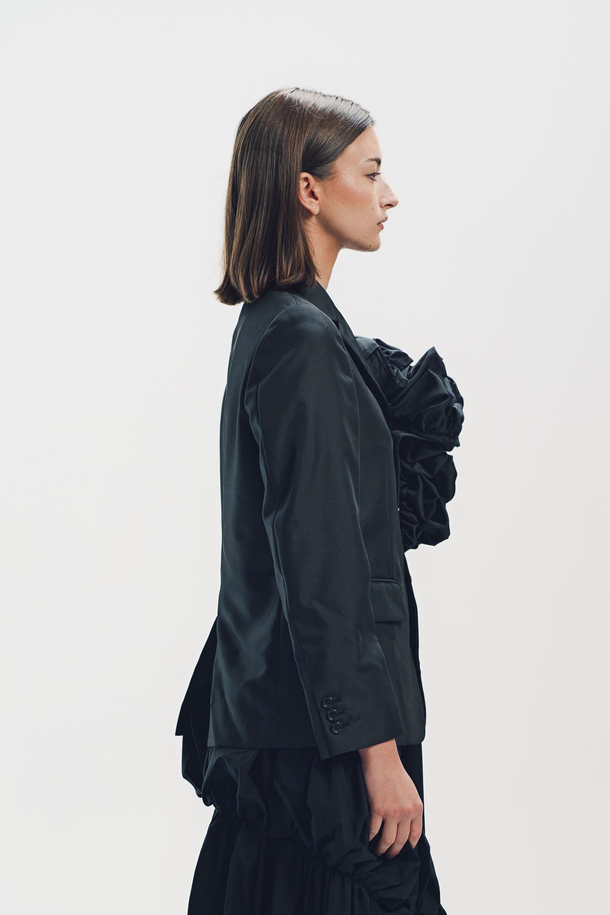 Comme Des Garcons | Ruffled Applique Blazer
