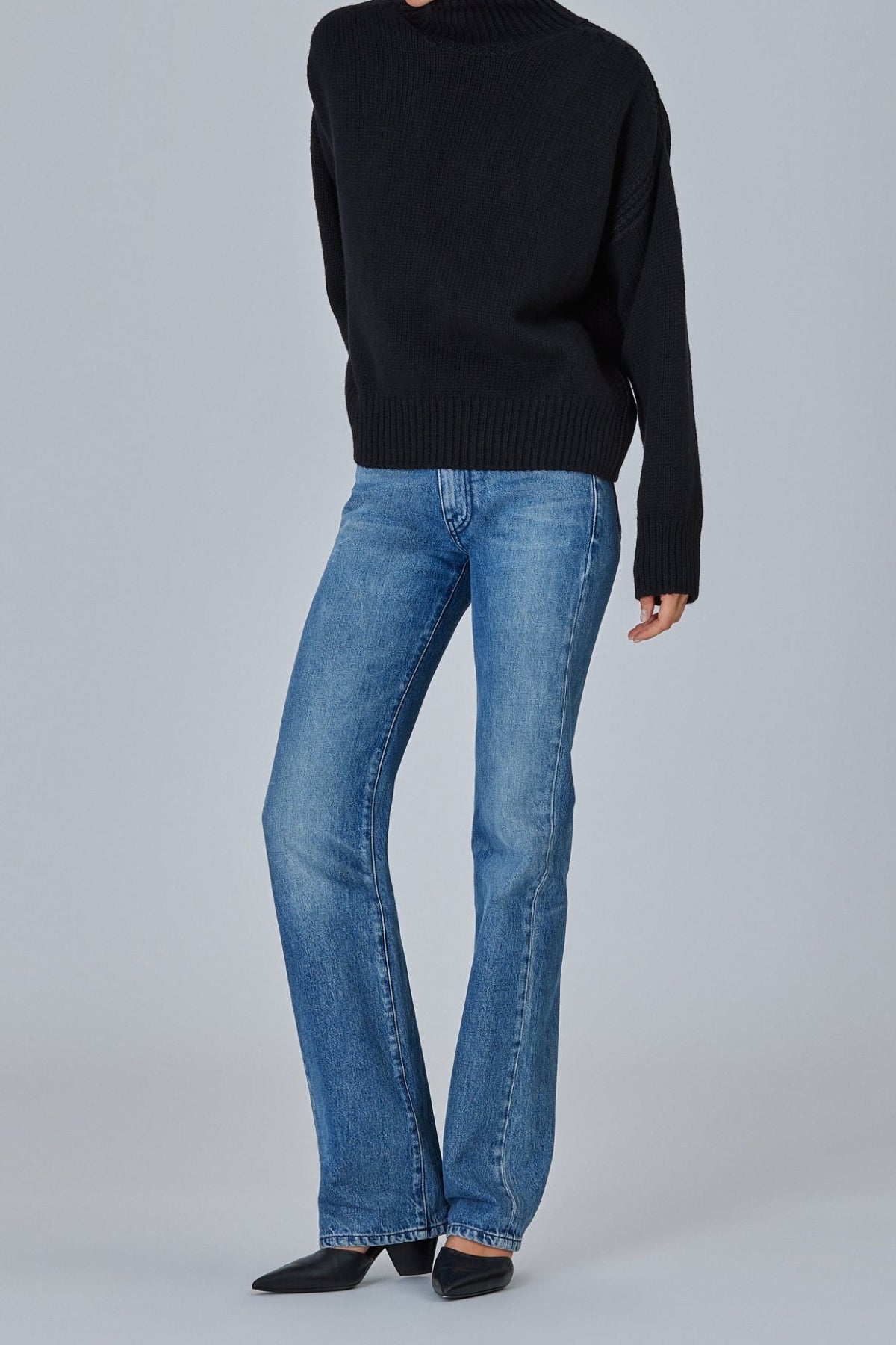 Sasuphi | Raglan High Neck Sweater With Back Slit