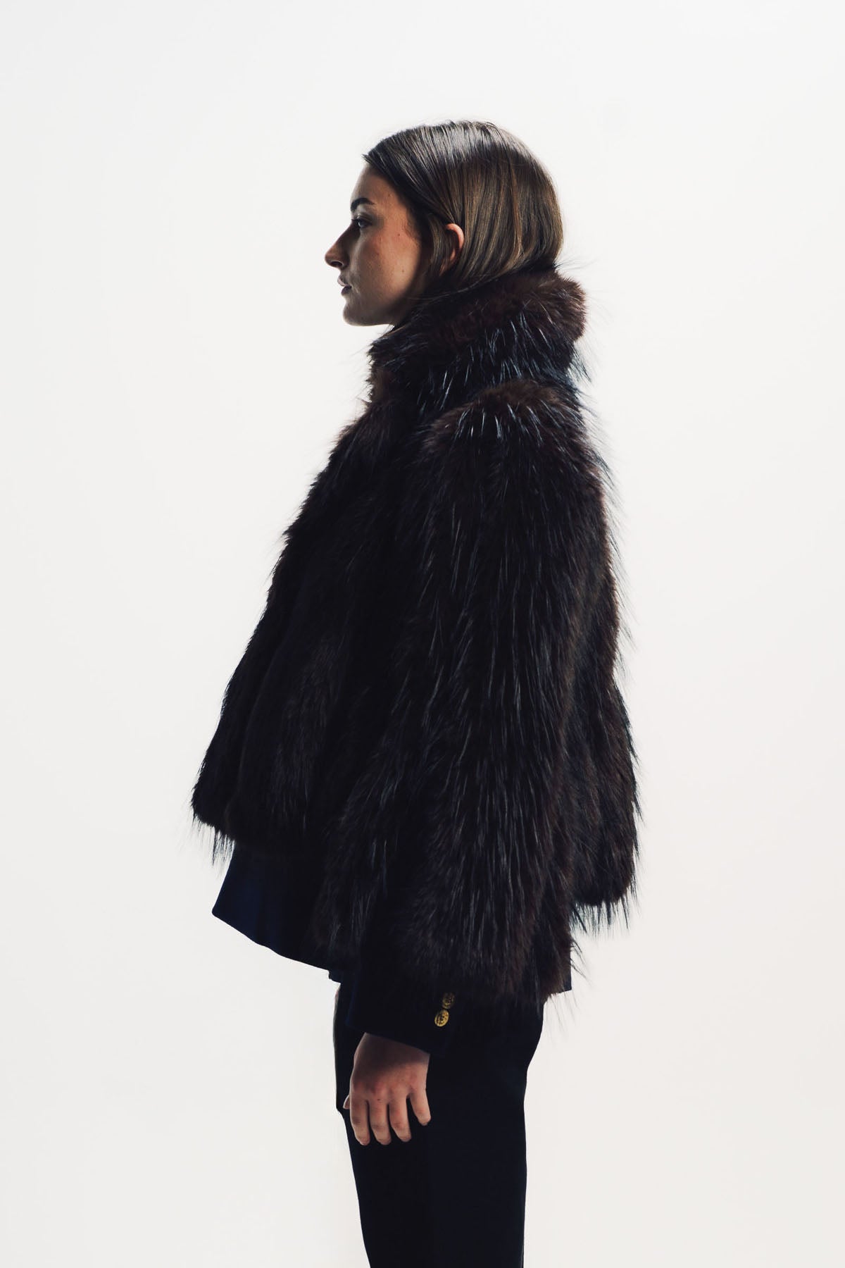 Sacai | Melton Faux Fur Jacket